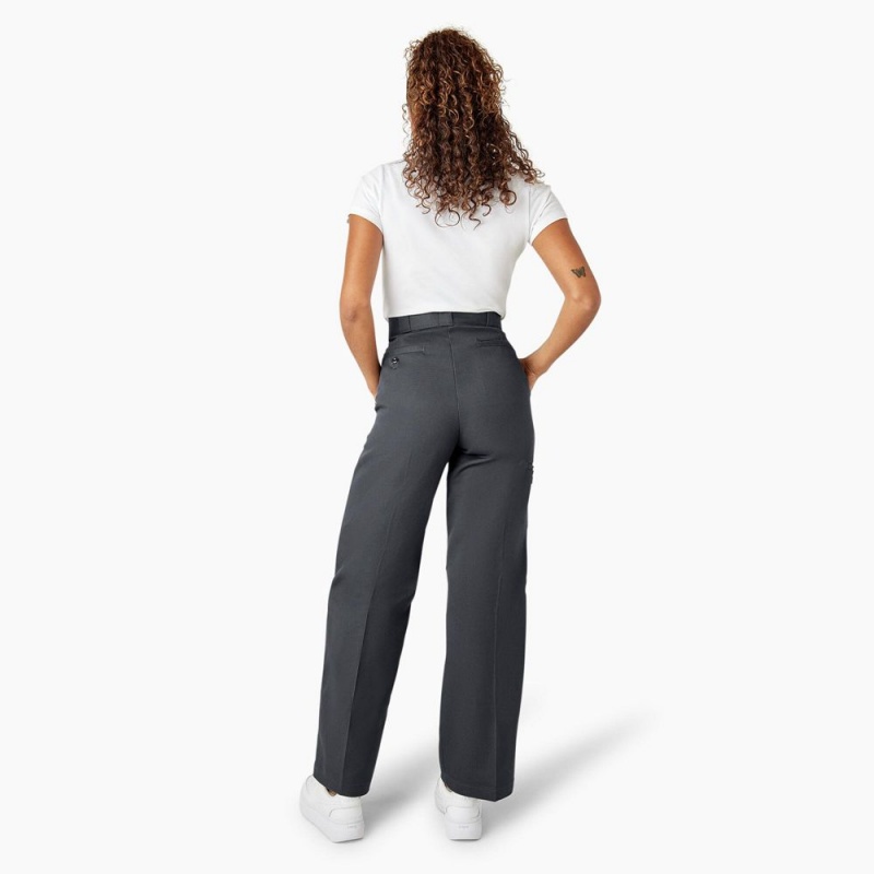 Women's Dickies Loose Fit Double Knee Work Pants Grey | 7468932-IA