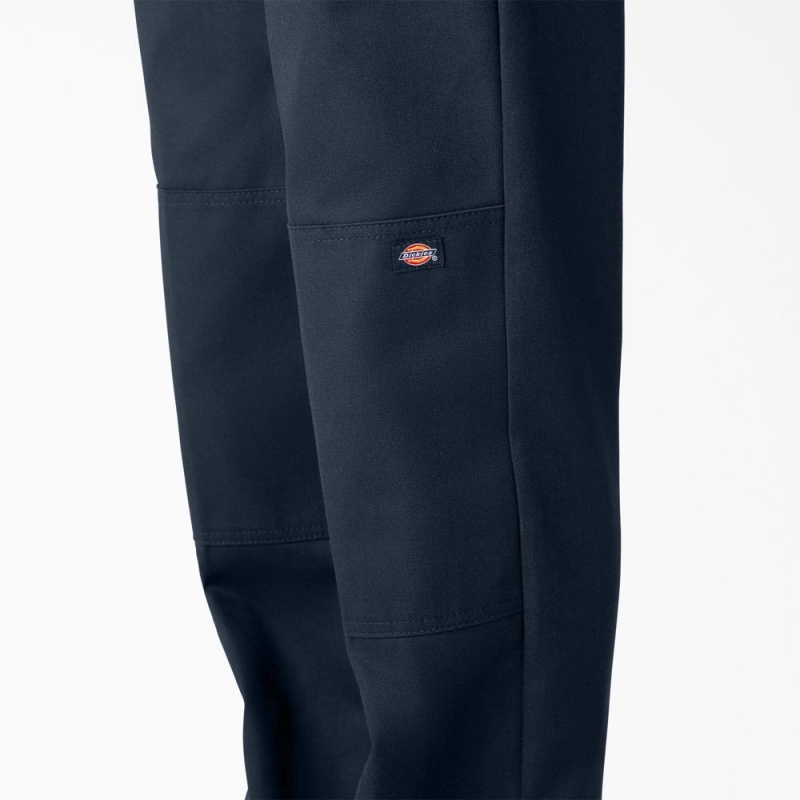 Women's Dickies Loose Fit Double Knee Work Pants Navy | 5914280-BA