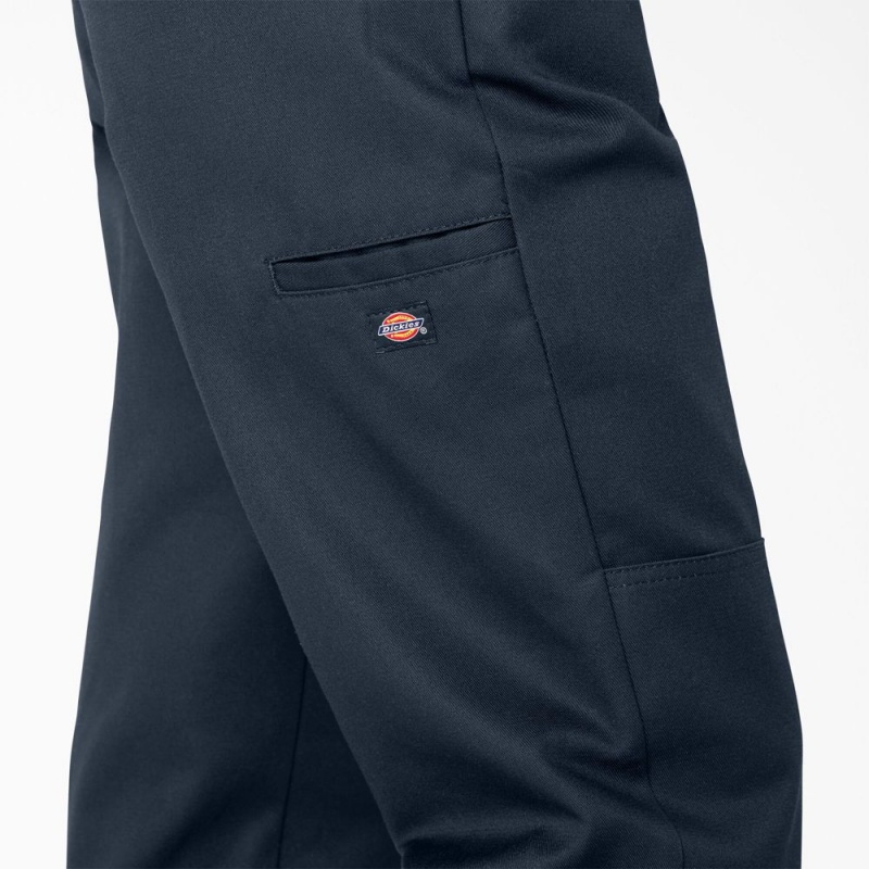 Women's Dickies Loose Fit Double Knee Work Pants Navy | 5914280-BA