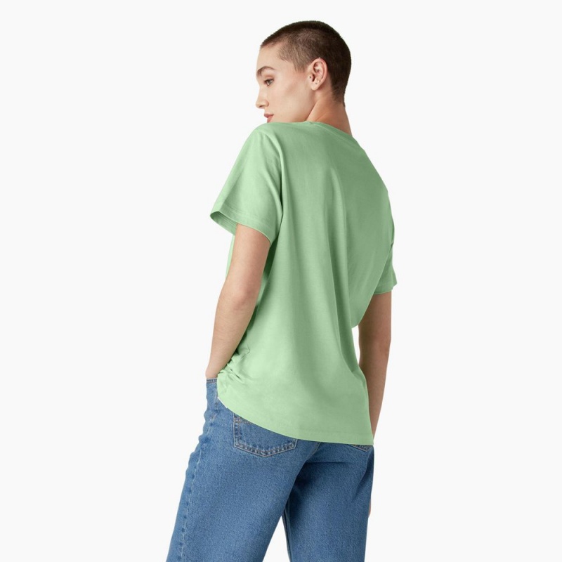 Women's Dickies Mapleton T-Shirt Green | 9875461-IB