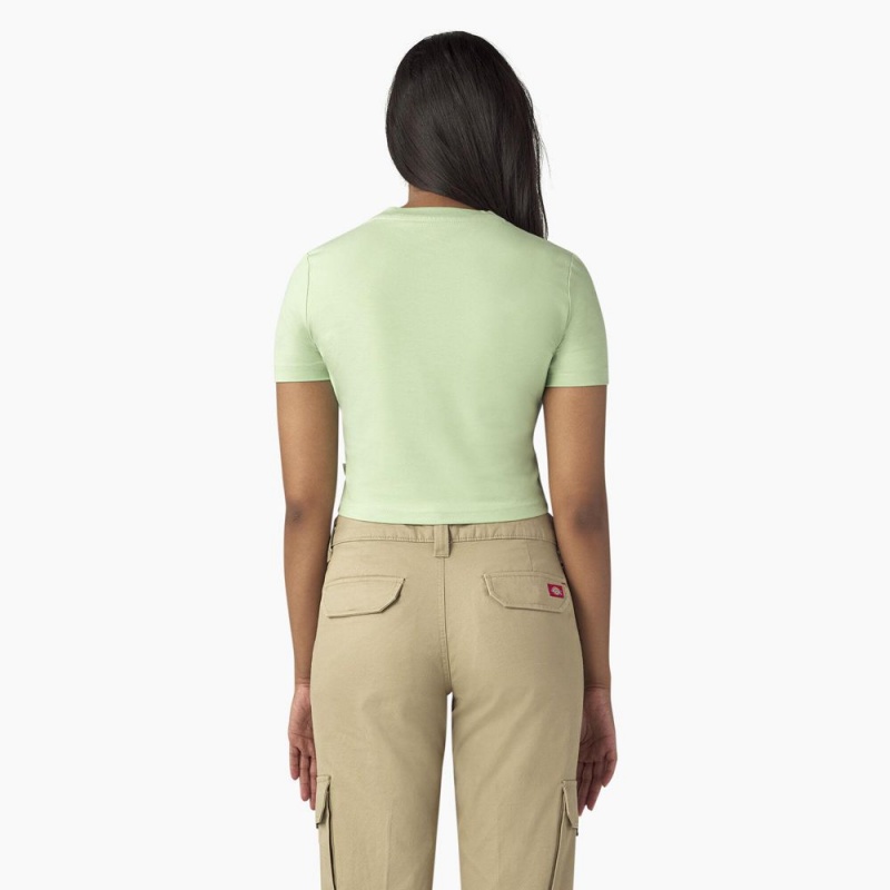 Women's Dickies Mayetta Cropped T-Shirt Green | 7820139-HI