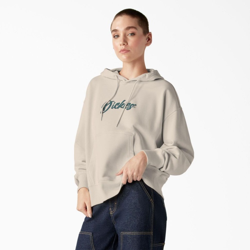 Women's Dickies Mayetta Hoodie Grey | 9680345-OF