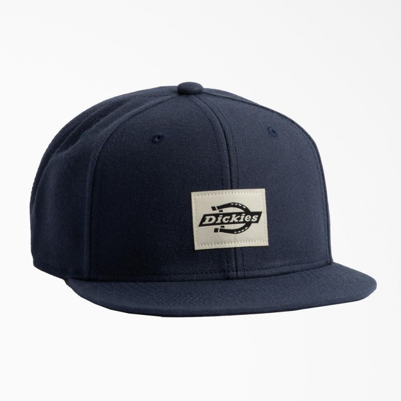 Women\'s Dickies Mid Pro Flat Brim Hat Navy | 1285436-PV