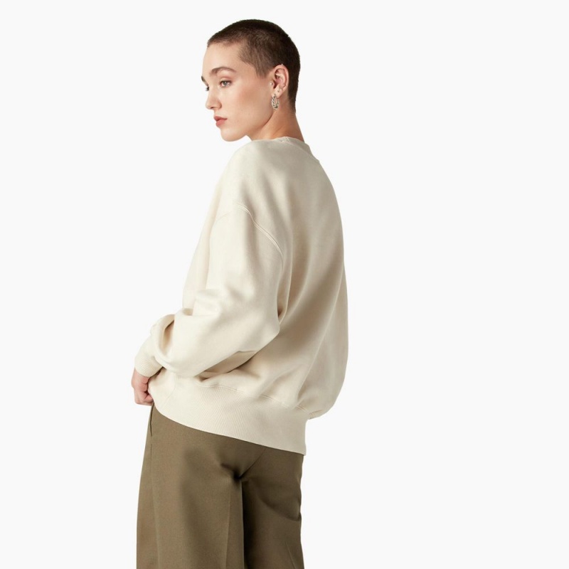 Women's Dickies Oxford Sweatshirt Beige | 0783592-YO