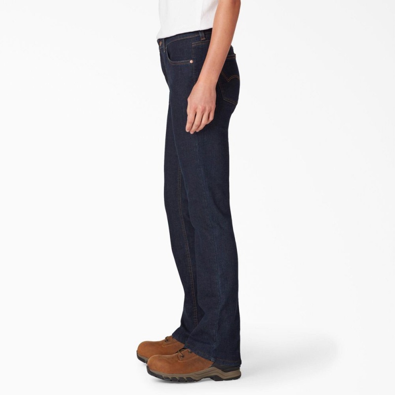 Women's Dickies Perfect Shape Bootcut Jeans Blue | 5421903-IG