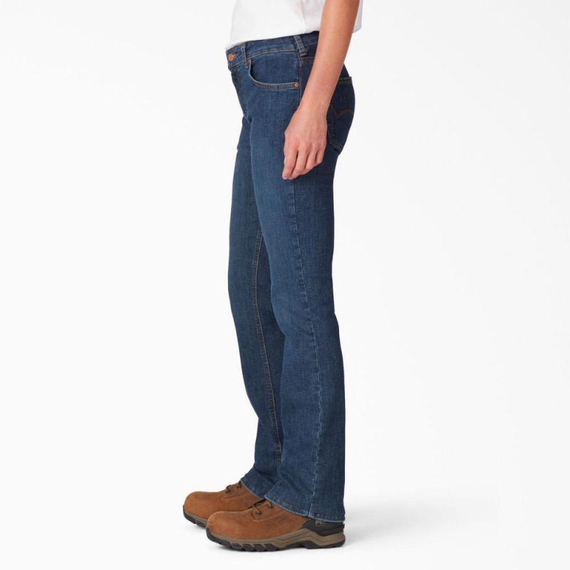 Women's Dickies Perfect Shape Bootcut Jeans Blue | 2836795-KE