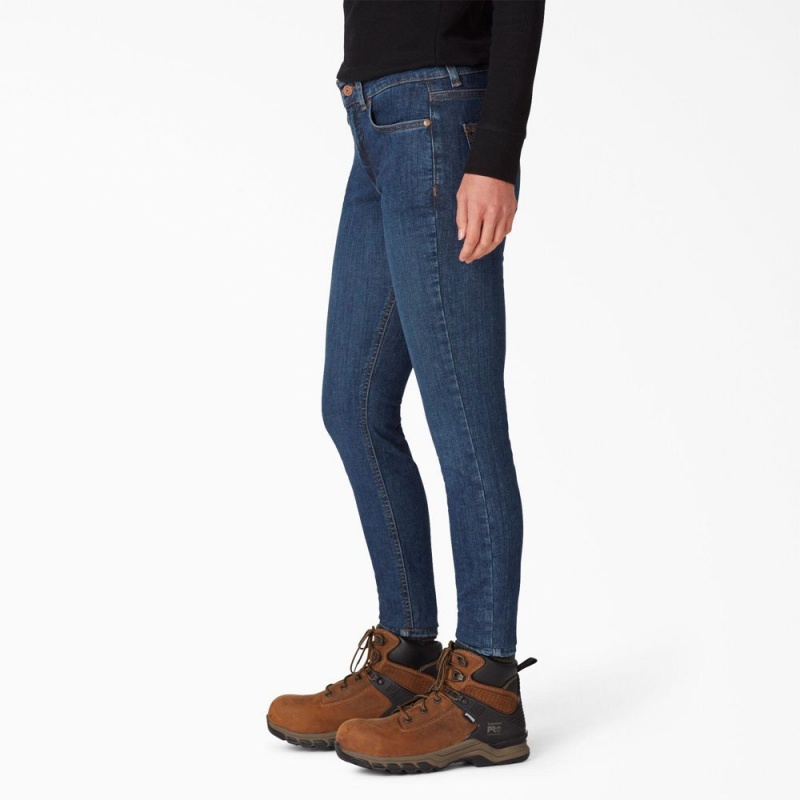 Women's Dickies Perfect Shape Skinny Fit Jeans Blue | 2753140-QA