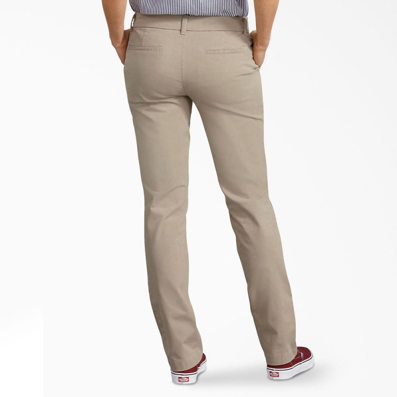 Women's Dickies Perfect Shape Straight Fit Pants Grey | 2453870-KD