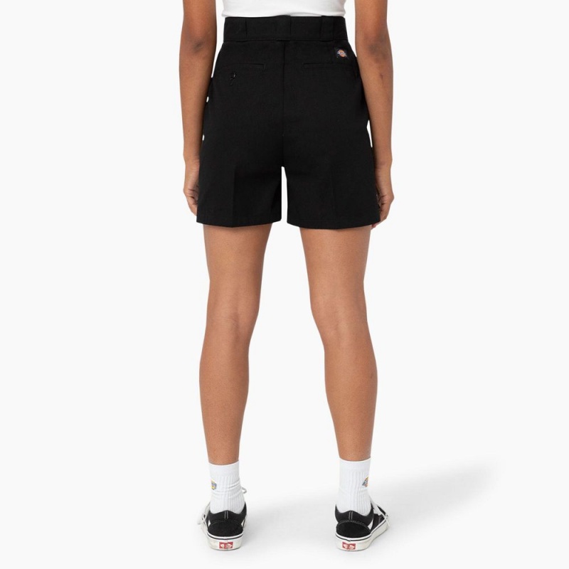 Women's Dickies Phoenix Shorts Black | 4053829-VA