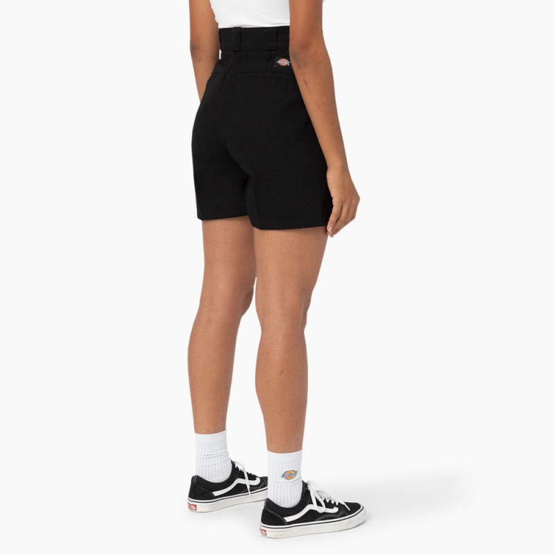 Women's Dickies Phoenix Shorts Black | 4053829-VA