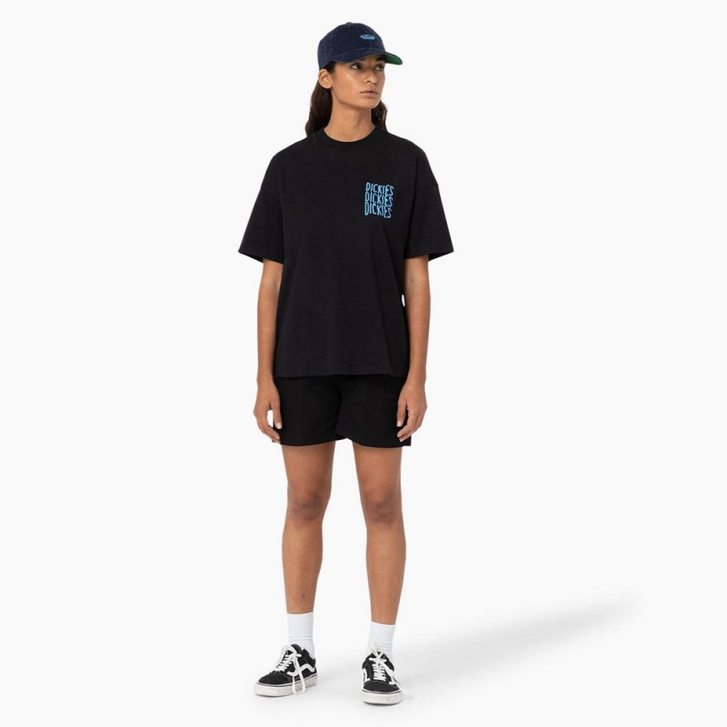 Women's Dickies Phoenix Shorts Black | 4053829-VA