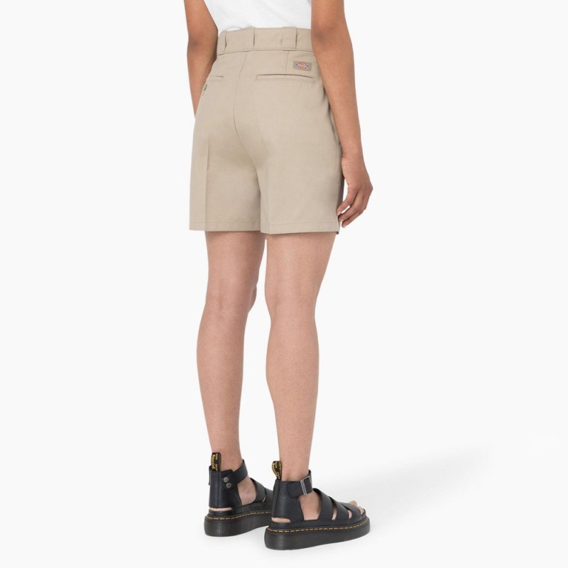 Women's Dickies Phoenix Shorts Khaki | 5934681-QW