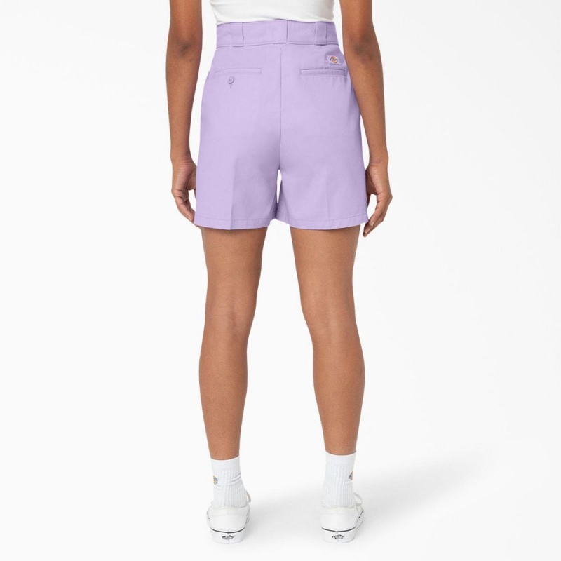 Women's Dickies Phoenix Shorts Purple | 6452781-UD