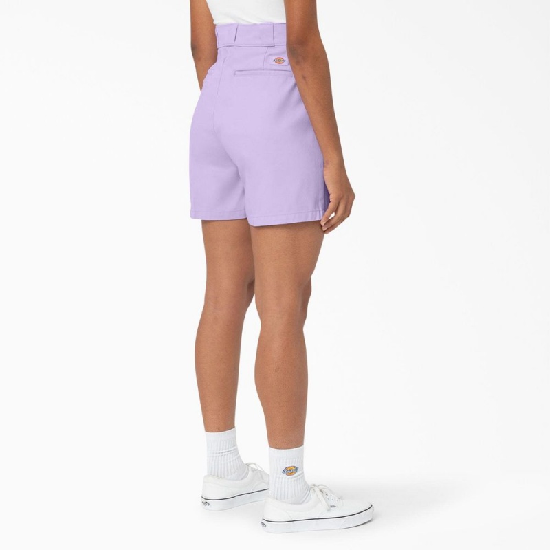 Women's Dickies Phoenix Shorts Purple | 6452781-UD