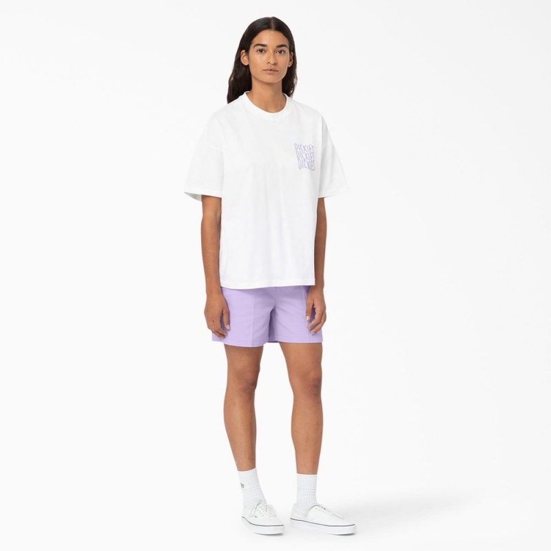 Women's Dickies Phoenix Shorts Purple | 6452781-UD