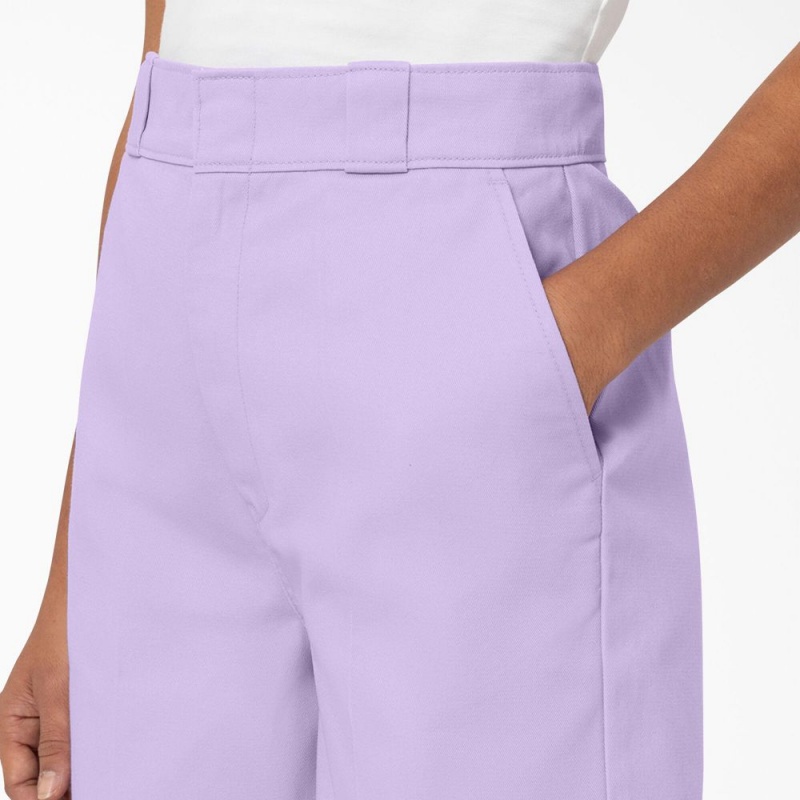 Women's Dickies Phoenix Shorts Purple | 6452781-UD