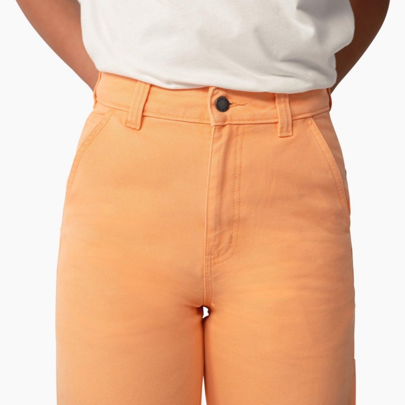 Women's Dickies Regular Fit Duck Pants Orange | 4795360-FC