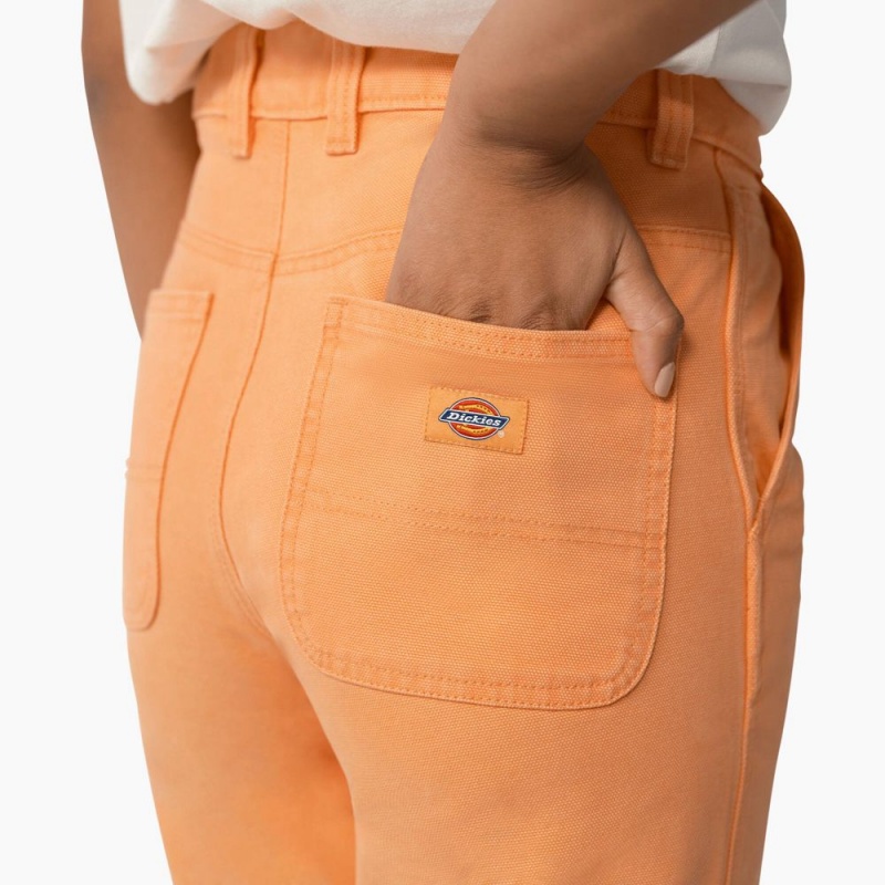 Women's Dickies Regular Fit Duck Pants Orange | 4795360-FC