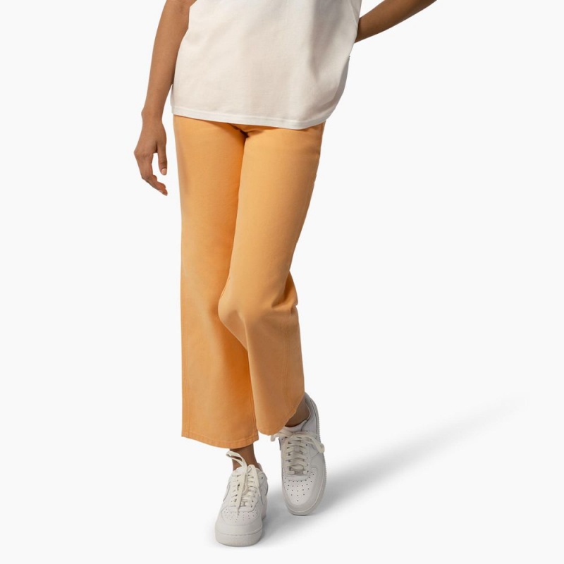 Women\'s Dickies Regular Fit Duck Pants Orange | 4795360-FC