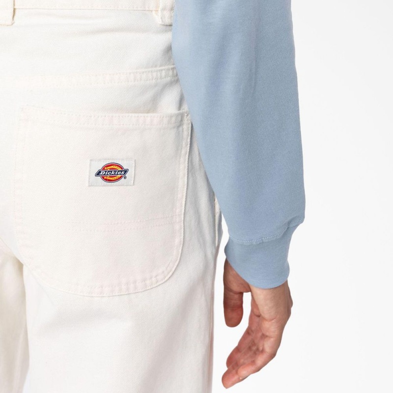 Women's Dickies Regular Fit Duck Pants White | 8129076-GH