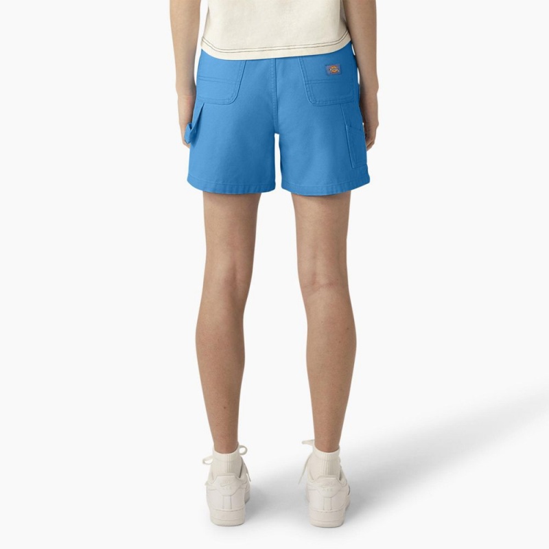 Women's Dickies Regular Fit Duck Shorts Blue | 1748062-PD