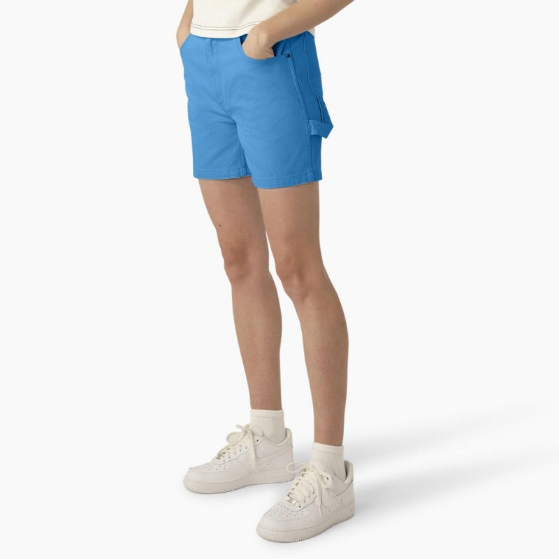 Women's Dickies Regular Fit Duck Shorts Blue | 1748062-PD