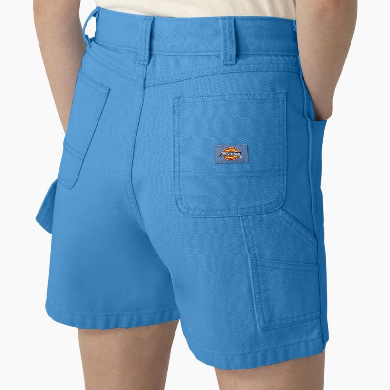 Women's Dickies Regular Fit Duck Shorts Blue | 1748062-PD