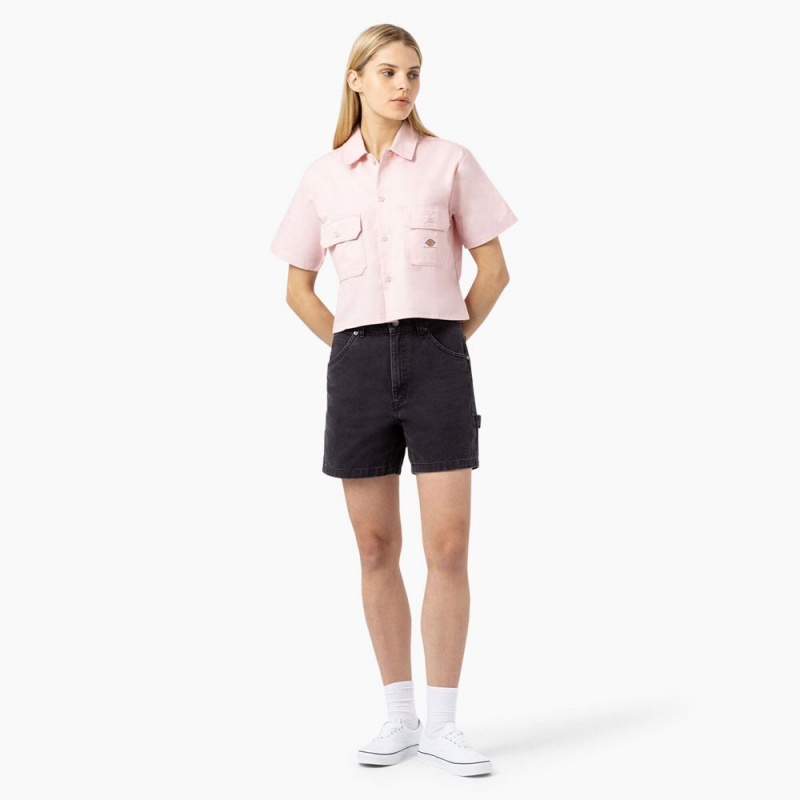 Women's Dickies Regular Fit Duck Shorts Black | 6790482-SY