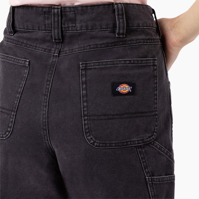 Women's Dickies Regular Fit Duck Shorts Black | 6790482-SY