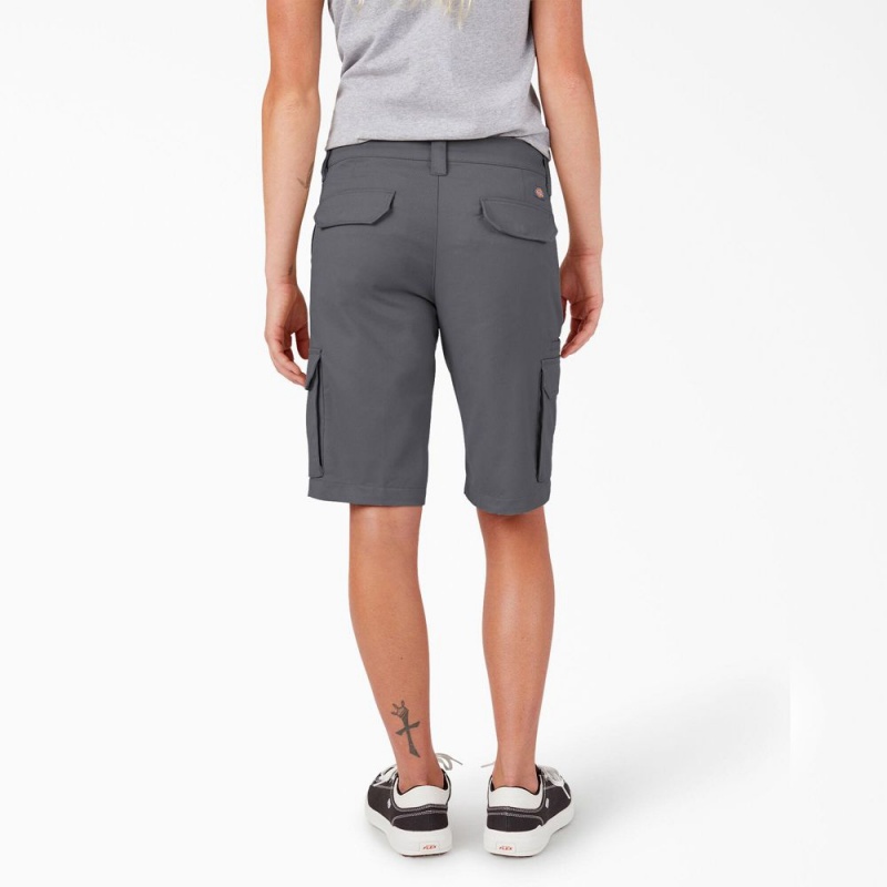 Women's Dickies Relaxed Fit Cargo Shorts Grey | 0364291-JK