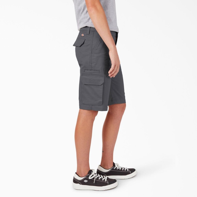 Women's Dickies Relaxed Fit Cargo Shorts Grey | 0364291-JK