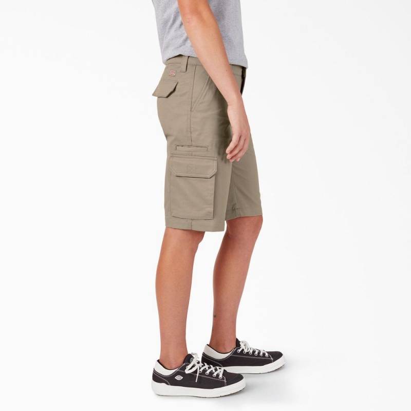 Women's Dickies Relaxed Fit Cargo Shorts Grey | 1967843-KL