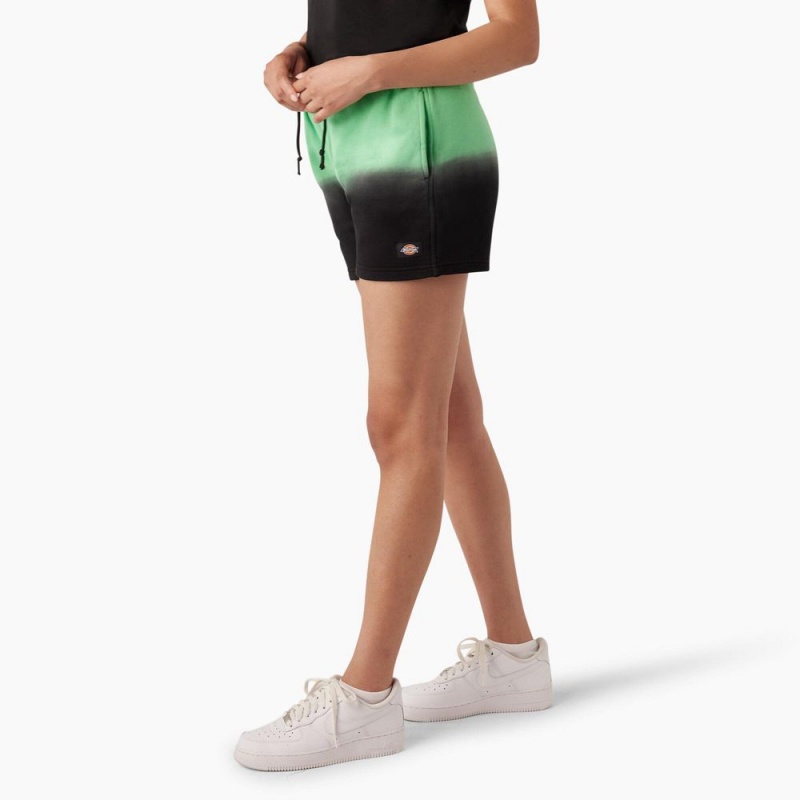 Women's Dickies Relaxed Fit Ombre Knit Shorts Green | 5241893-US