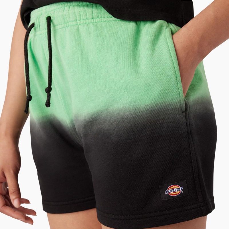 Women's Dickies Relaxed Fit Ombre Knit Shorts Green | 5241893-US