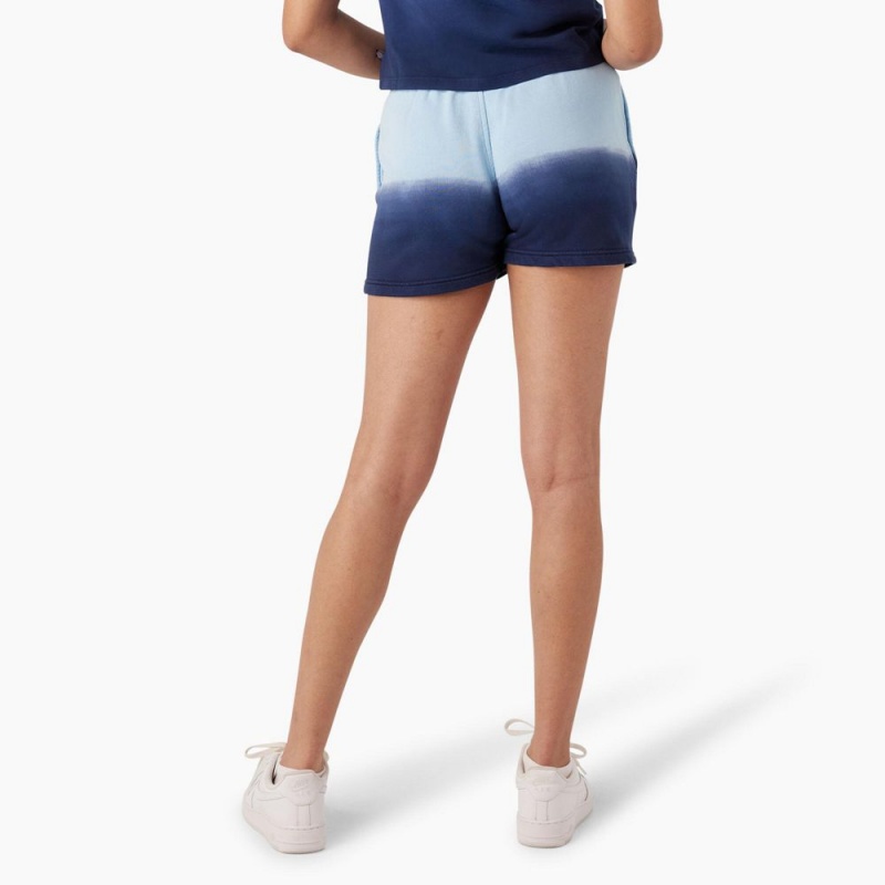 Women's Dickies Relaxed Fit Ombre Knit Shorts Blue | 9850126-NX