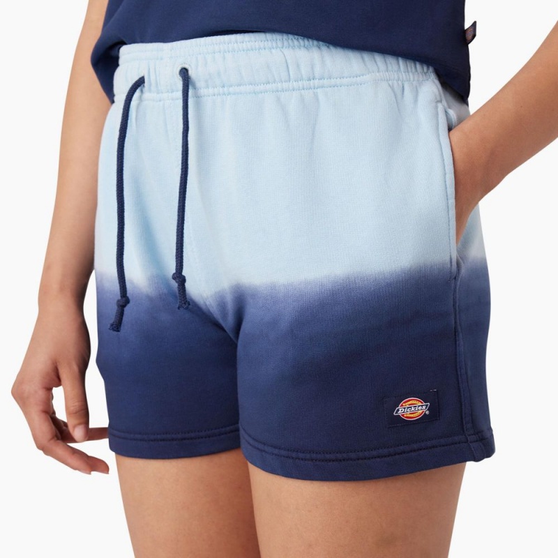 Women's Dickies Relaxed Fit Ombre Knit Shorts Blue | 9850126-NX