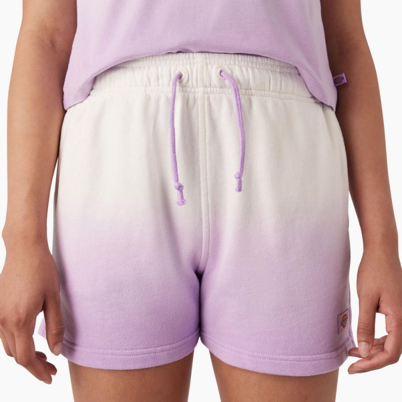 Women's Dickies Relaxed Fit Ombre Knit Shorts Purple | 3124657-UX