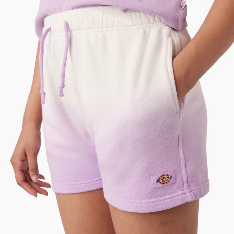 Women's Dickies Relaxed Fit Ombre Knit Shorts Purple | 3124657-UX