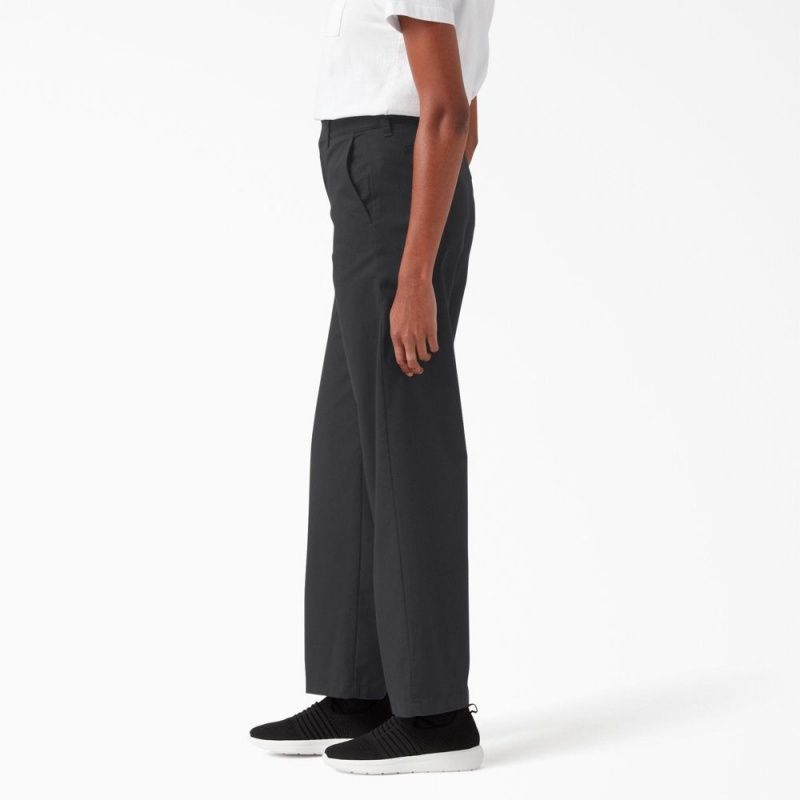 Women's Dickies Relaxed Fit Wide Leg Pants Black | 2651479-WB