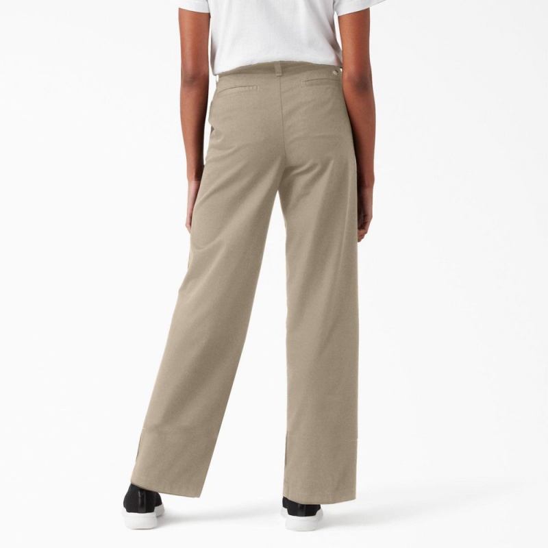 Women's Dickies Relaxed Fit Wide Leg Pants Grey | 6135920-SL