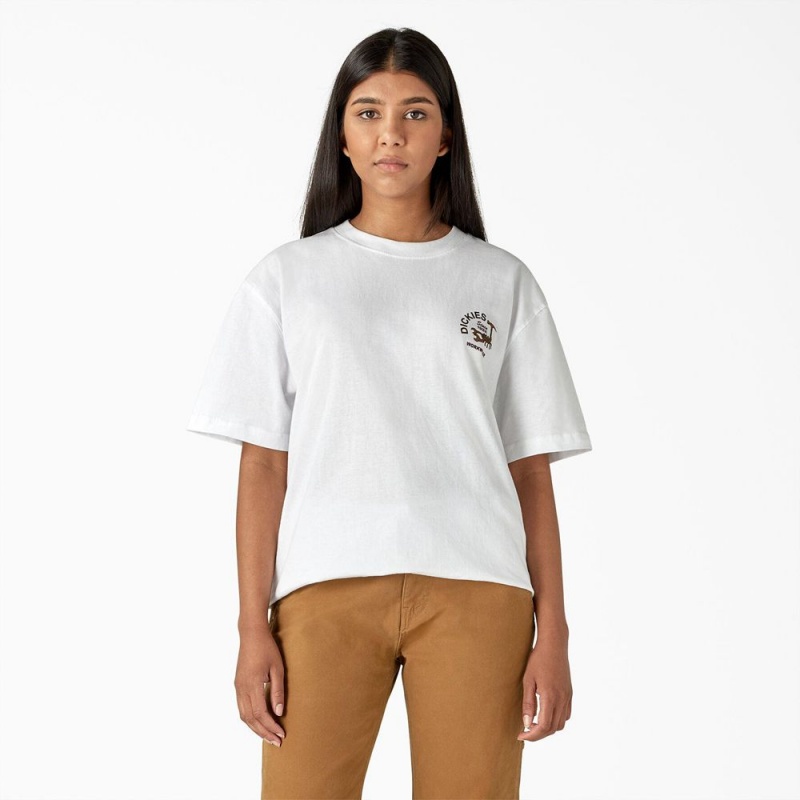 Women's Dickies Scorpion Heavyweight T-Shirt White | 6859207-AV