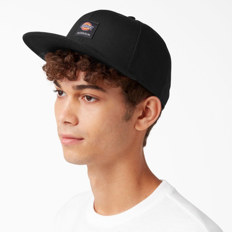 Women's Dickies Skateboarding Flat Bill Cap Black | 1962537-DT