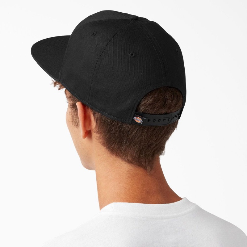 Women's Dickies Skateboarding Flat Bill Cap Black | 1962537-DT