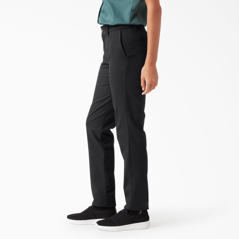 Women's Dickies Skinny Twill Pants Black | 6475193-QE