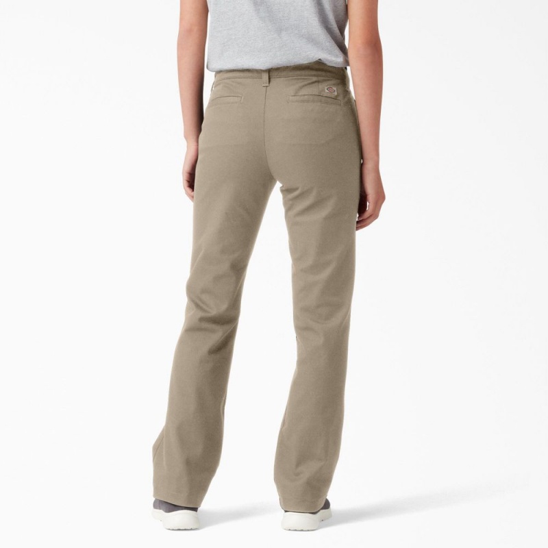 Women's Dickies Slim Fit Bootcut Pants Grey | 2469801-KN