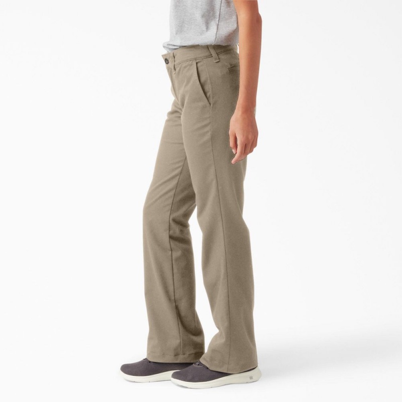 Women's Dickies Slim Fit Bootcut Pants Grey | 2469801-KN