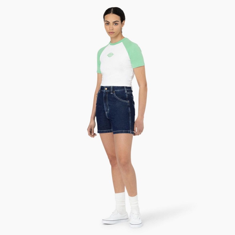 Women's Dickies Sodaville Cropped T-Shirt White | 7186953-IK