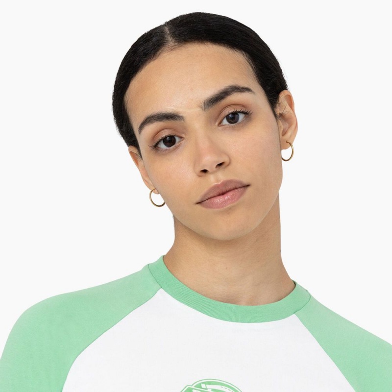 Women's Dickies Sodaville Cropped T-Shirt White | 7186953-IK