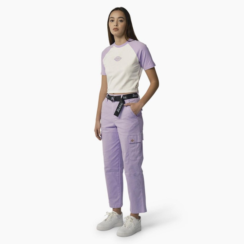 Women's Dickies Sodaville Cropped T-Shirt White | 8906124-JZ