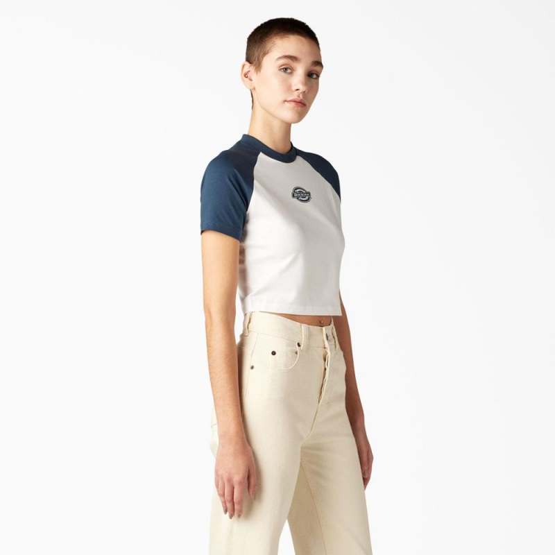 Women's Dickies Sodaville Cropped T-Shirt White | 0783652-RP